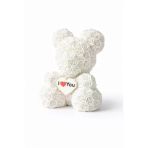 Kırmızı Gül Desenli Teddy Ayıcık – I Love You Kalpli Romantik Dekoratif Ayı, Sevgiliye Özel Hediye