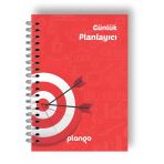 Kırmızı Hedef Günlük Planlayıcı Defter - Ders Çalışma Planlayıcı Defteri - Planlama Defteri