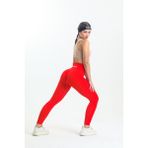 Kırmızı Kalçası Büzgülü ve Ekstra Push Up Seamless Yüksek Bel Kalça Şekillendirici Tayt - 4BY-Kırmızı - XL