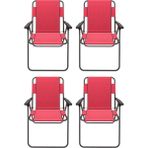 Kırmızı Kamp Sandalyesi 4 Adet - 6456 Ecorce Tube Marron - Polyester
