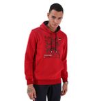 Kırmızı Kamuflaj Desen Baskılı Standart Kalıp Kapüşonlu Erkek Sweatshirt - 87884 S Kırmızı
