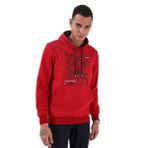 Kırmızı Kamuflaj Desen Baskılı Standart Kalıp Kapüşonlu Erkek Sweatshirt - 87884 XL Kırmızı