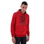 Kırmızı Kamuflaj Desen Baskılı Standart Kalıp Kapüşonlu Erkek Sweatshirt - 87884 XXL Kırmızı