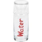 Kırmızı Kapaklı 700 ml Başucu Sürahisi, Şık ve Kullanışlı Tasarım - 1BW-Beyaz