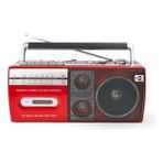 Kırmızı Kaset Çalar - Bluetooth Usb Tf Aux Fm Özellikli