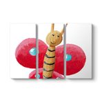 Kırmızı Kelebek Tablosu 111 x 75-3 Parçalı