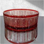 Kırmızı Kesme Kristal Sunumluk Kase 25 cm - 1 Adet
