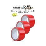 Kırmızı Koli Bantı 100 Metre 3 Adet 45mm X 100 Metre Renkli Koli Bandı Extra Güçlü Formül Akrilik Koli Bandı 1