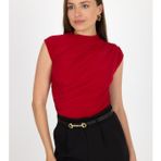 Kırmızı Kolsuz Büzgülü Sandy Bluz 2430