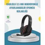 Kırmızı Kulaklık Stereo Mikrofonlu Dayanıklı Örgü Kablolu - Renkli