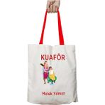 Kırmızı Kulplu Kişiye Özel Kuaför Yıkanabilir Omuz Çanta