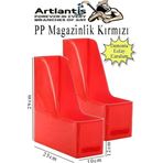 Kırmızı Magazinlik Demonte Plastik 2 Adet Plastik Kutu Klasörü Magazinlik A4 Dosya ve Masa Düzenleyici Sınıf Ev Ofis