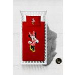 Kırmızı Mickey Mouse Desenli Bebek Nevresim Takımı Çarşaflı TLABN-052