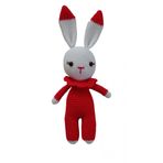 Kırmızı Miniş Tavşan Uyku Arkadaşı Amigurumi Organik Oyuncak