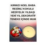 Kırmızı Noel Baba Resimli Kokulu Hediyelik Yılbaşı Yeni Yıl Dekoratif Teneke Içinde Mum - Kırmızı - Beyaz