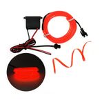 Kırmızı-Oranj Fitilli İp Neon Led Torpido Şeridi 2 Metre