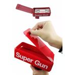 Kırmızı Parti Oyuncağı Saçma Fırlatma Tabancası Makinesi Super Money