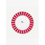 Kırmızı Pembe Porselen Pasta Tabağı 17 cm
