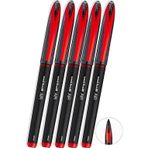 Kırmızı Pilot Kalem 5 Adet Uniball Air Mikro 0.5 Mm Roller Pilot Kalem Uba-188-M Roller Uçlu Likit Mürekkep Jel Kalem
