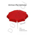 Kırmızı Plaj Şemsiyesi 200 Cm Çap /10 Telli, Polyester Kumaş
