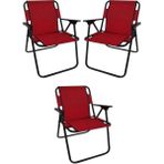 Kırmızı Plastik Kollu Sandalye 3'lü - 6456 Ecorce Tube Marron - Polyester