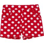 Kırmızı Polka-Dot Kız Çocuk Desenli Cepli Şort - 10 Yaş