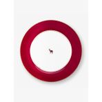 Kırmızı Porselen Yemek Tabağı 26,5 cm