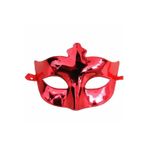Kırmızı Renk Kostüm Partisi Ekstra Parlak Balo Maskesi 15x10 cm TG-V 1395