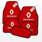 Kırmızı Renk Renault Uyumlu 5’Li Halı Paspas Takımı Kaymaz Tabanlı, Yıkanabilir Oto Paspas Seti