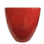 KIRMIZI RENK SIRLI , EL YAPIMI TOPRAK SAKSI 36*38 CM)