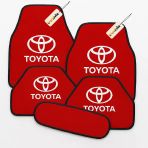 Kırmızı Renk Toyota İçin 5 Parça Oto Halı Paspas Seti Kaymaz, Kolay Temizlenir Ve Uzun Ömürlü