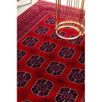 Kırmızı Renkli Afgan Motifli Yıkanabilir Otantik Dokuma Halı 01 80 X 150