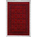 Kırmızı Renkli Afgan Motifli Yıkanabilir Otantik Dokuma Halı 02 100 X 300