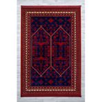 Kırmızı Renkli Afgan Motifli Yıkanabilir Otantik Dokuma Halı 03 100 X 300