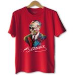Kırmızı Renkli Tişört Atatürk Karizma Gözlüklü Gazi Mustafa Kemal 29 Ekim Cumhuriyet Bayramı Baskılı T-Shirt - Siyah - XL