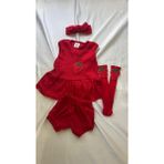 Kırmızı Ribana Bebek Şort Bluz Bandana Çilek Keçe Çorap Set Hediyelik 6-36 Ay - Kırmızı Çilek - 18 - 24 Ay