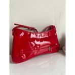 Kırmızı Rugan Cherry Baget Çanta - 25x10