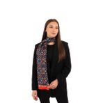 Kırmızı Sarmaşık Desen Vual İpek Fular