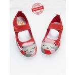 Kırmızı Simli Kedi Kız Sneaker Babet