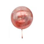Kırmızı Simli Yuvarlak Şeffaf Balon 24 İnç