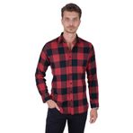 Kırmızı Siyah Slimfit Oduncu Hediye Kutulu Erkek Gömlek XL
