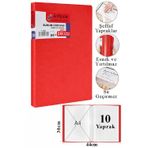 Kırmızı Sunum Dosyası 10 Lu 1 Adet Poşet Dosyalı Katalog Dosyası 10 Poşetli Kendinden Dosya Plastik Kapaklı