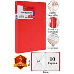 Kırmızı Sunum Dosyası 10 Lu 2 Adet Poşet Dosyalı Katalog Dosyası 10 Poşetli Kendinden Dosya Plastik Kapaklı