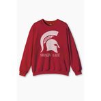 Kırmızı Sweatshirt Moaon Aabe Spartan Kask Savaşçı Kışlık Erkek Sweatshirt Kırmızı