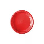 Kırmızı Tek Kullanımlık Plastik Tabak 22 Cm 24 Lü