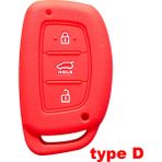 Kırmızı Tip D Hyundai Solaris Accent IX25 Creta Elantra IX35 Tucso Verna I10 I20 I40 Anahtarlık Araba Aksesuarları Key Case (Yurt Dışından)
