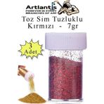 Kırmızı Toz Sim Tuzluklu 7 gr 3 Adet Renkli Toz Sim Epoksi Reçine Okul Etkinlik Dekarasyon Slime
