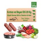 Kırmızı ve Beyaz Etli Tahılsız Köpek Barf Maması 20 Kg 500 Gr 40 Adet