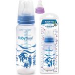 Kırmızı ve Mavi Silikon Kiraz Uçlu Klasik Bebek Biberonu 250ML - Ahşap - Ceviz