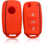 Kırmızı Vw Golf Bora Jetta Polo Mk4 Mk6 Bora Passat B5 B6 Superb Tiguan Beetle Anahtar Kılıfı Silicone Araba Anahtar Kapak Case - Anahtar Tutucu (Yurt Dışından) - 1